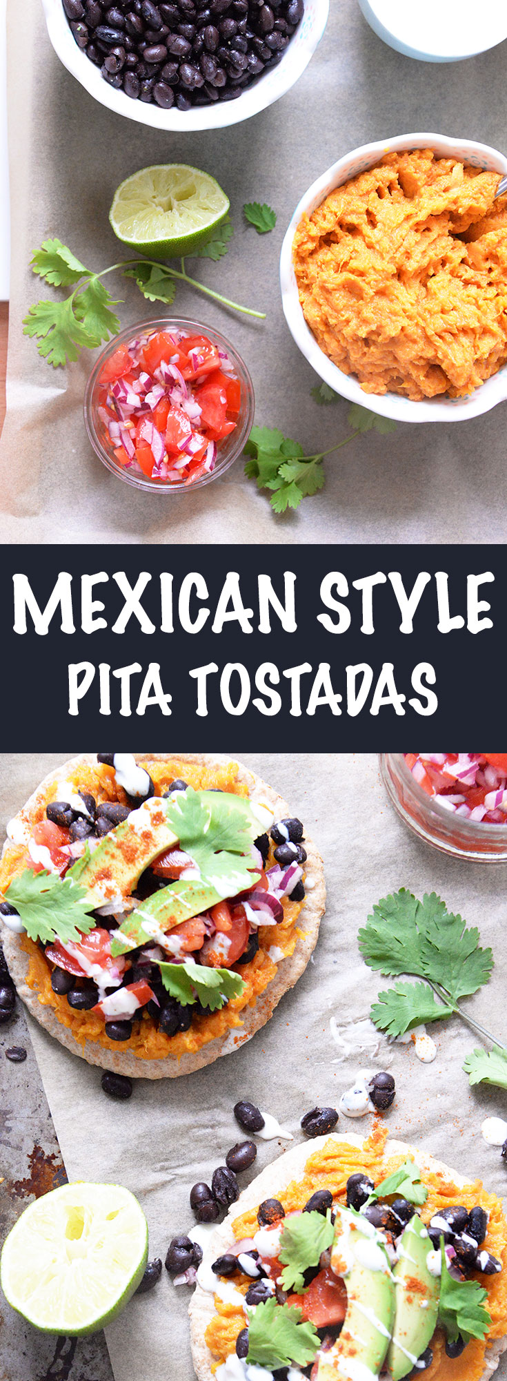 Healthier Vegetarian Mexican Style Tostadas